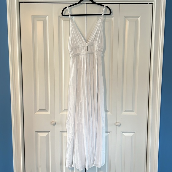 Lulus Soiree Sweet White Swiss Dot Sleeveless Maxi Dress - Picture 2 of 5